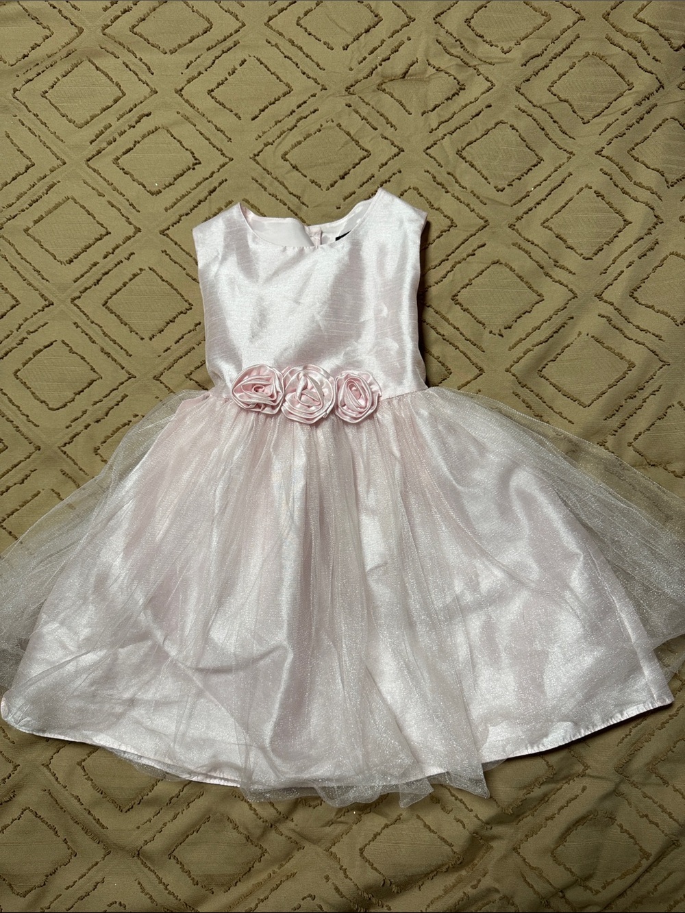 George Light Pink Tulle Rosette Waist Party Dress